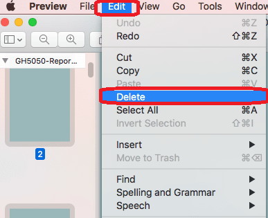 delete pages from pdf using mac preview
